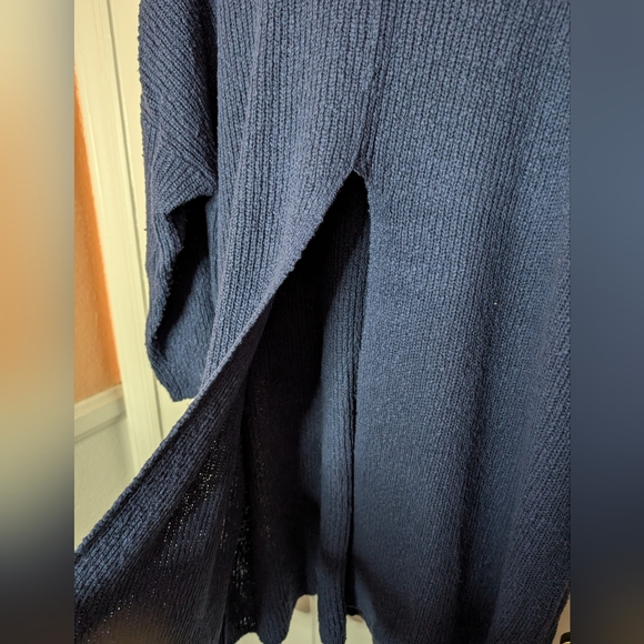 NWOT Free People Beach Blue Coco Pullover Sweater Open Front Tunic Size Large - Picture 7 of 7